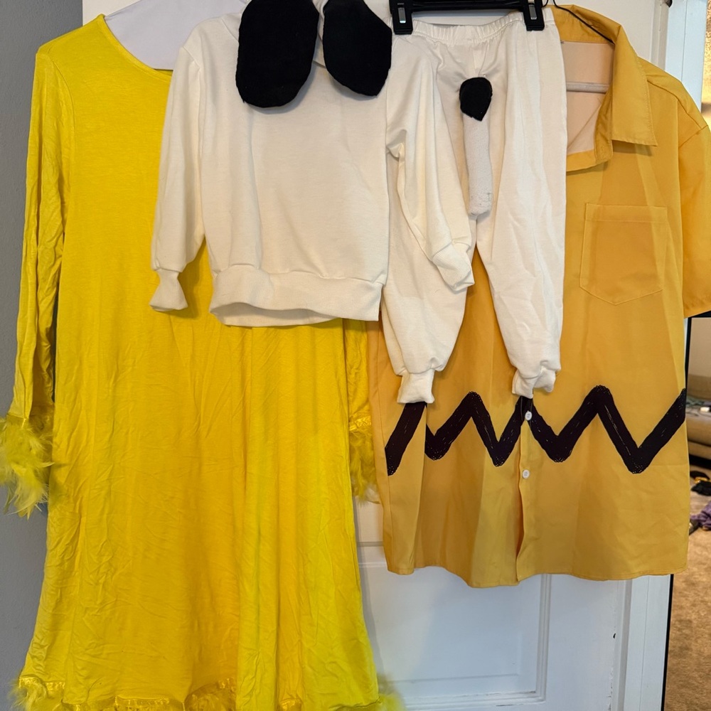 Snoopy, Charlie Brown & Woodstock family matching Halloween costumes Peanuts